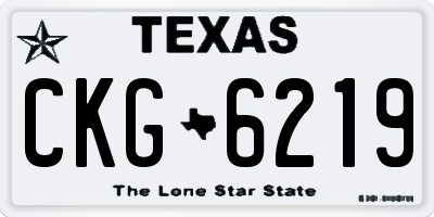 TX license plate CKG6219