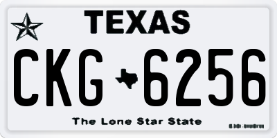 TX license plate CKG6256