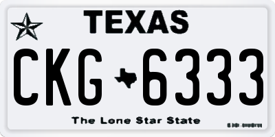 TX license plate CKG6333