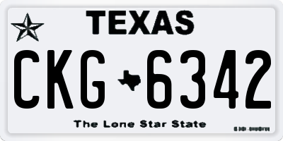 TX license plate CKG6342