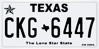 TX license plate CKG6447