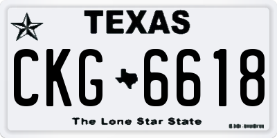TX license plate CKG6618