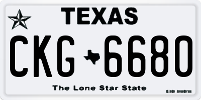TX license plate CKG6680