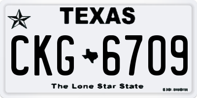 TX license plate CKG6709