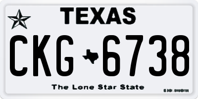 TX license plate CKG6738