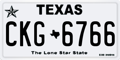 TX license plate CKG6766