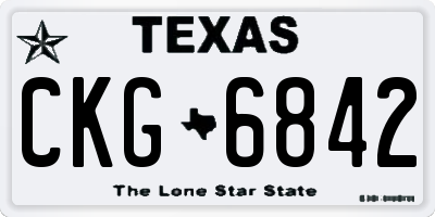 TX license plate CKG6842