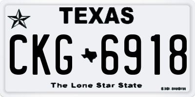 TX license plate CKG6918