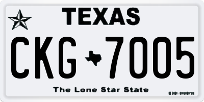 TX license plate CKG7005