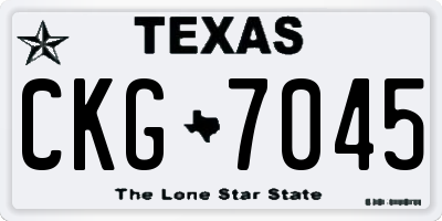 TX license plate CKG7045