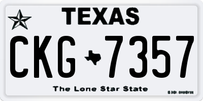 TX license plate CKG7357