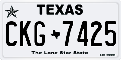 TX license plate CKG7425