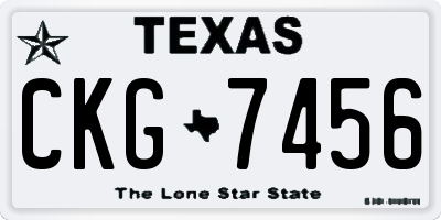 TX license plate CKG7456