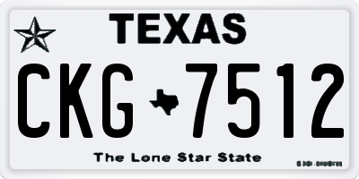 TX license plate CKG7512