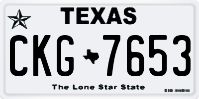 TX license plate CKG7653