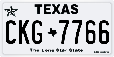 TX license plate CKG7766