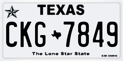 TX license plate CKG7849
