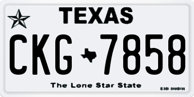 TX license plate CKG7858
