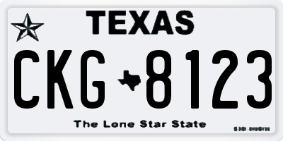 TX license plate CKG8123