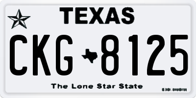 TX license plate CKG8125