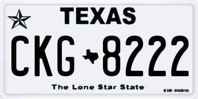 TX license plate CKG8222