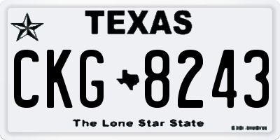 TX license plate CKG8243