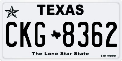 TX license plate CKG8362