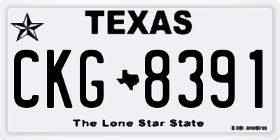 TX license plate CKG8391