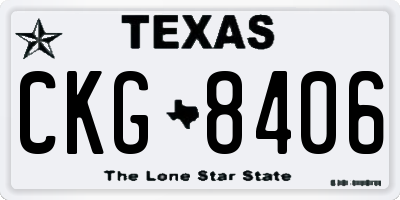 TX license plate CKG8406