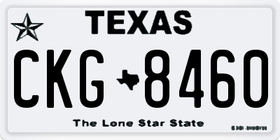 TX license plate CKG8460