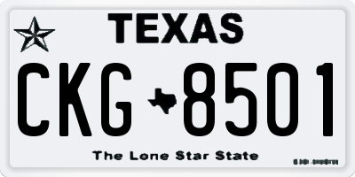 TX license plate CKG8501