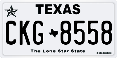 TX license plate CKG8558