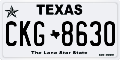TX license plate CKG8630