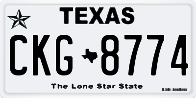 TX license plate CKG8774