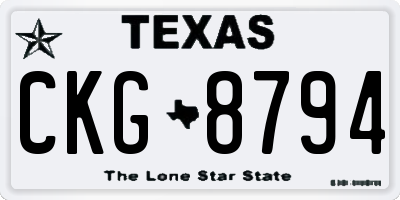 TX license plate CKG8794