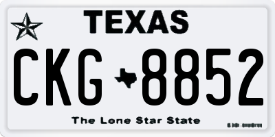 TX license plate CKG8852