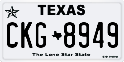 TX license plate CKG8949