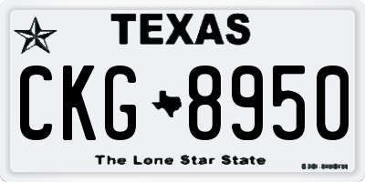 TX license plate CKG8950