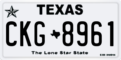 TX license plate CKG8961