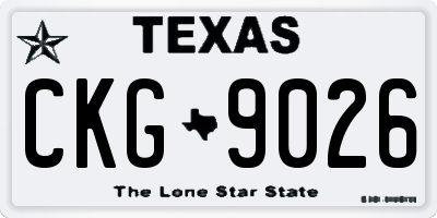 TX license plate CKG9026