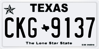 TX license plate CKG9137