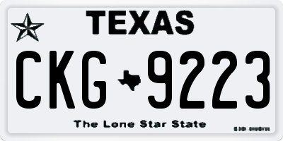 TX license plate CKG9223