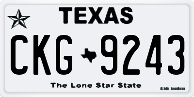 TX license plate CKG9243