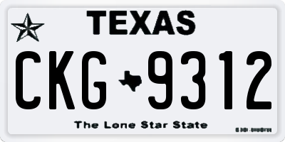 TX license plate CKG9312