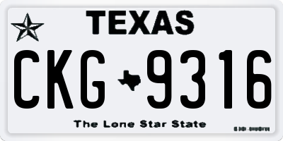 TX license plate CKG9316