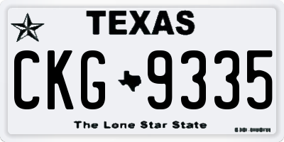 TX license plate CKG9335