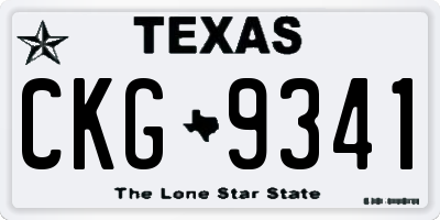 TX license plate CKG9341