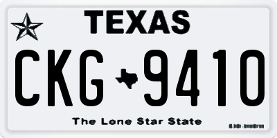 TX license plate CKG9410
