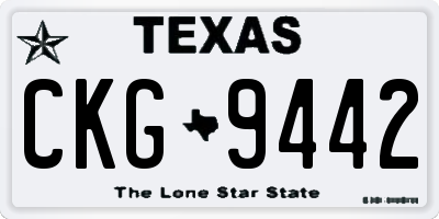 TX license plate CKG9442