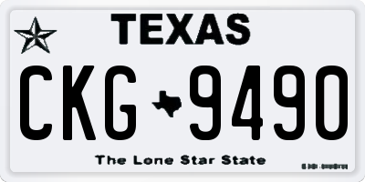 TX license plate CKG9490